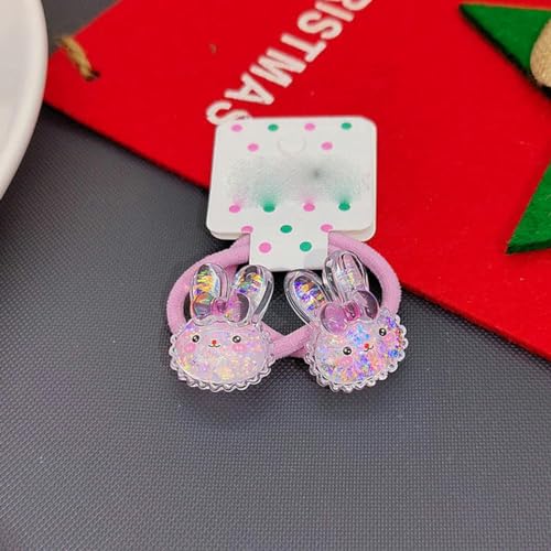 Kinder Pailletten Floral Elastische Haarbänder Gummiband Haargummi Prinzessin Haarseil Kopfbedeckung Mädchen Kinder Haarschmuck-Kaninchen von ASHAON