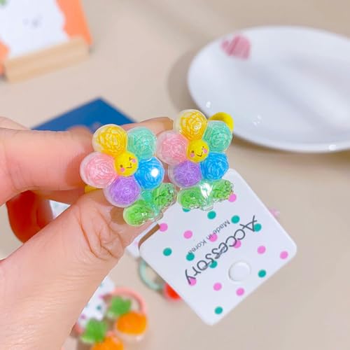 Kinder Pailletten Floral elastische Haarbänder Gummiband Haargummi Prinzessin Haarseil Kopfbedeckung Mädchen Kinder Haarschmuck-mehrfarbige Blume von ASHAON