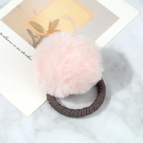 Teile/los Niedliches Haarball-Haarband für Mädchen, bunter Pompon, elastisches Gummi-Scrunchie, Kinder-Stirnband, Haar-Accessoires, Set, 3, Farbe 1 von ASHAON