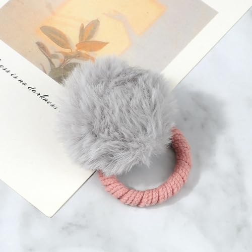 Teile/los Niedliches Haarball-Haarband für Mädchen, bunter Pompon, elastisches Gummi-Scrunchie, Kinder-Stirnband, Haar-Accessoires-Set-1, Farbe 11 von ASHAON