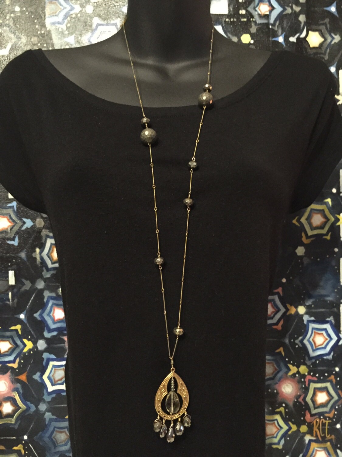 Antikstil Pyrit Und Gold Anhänger von ASHDesignStudio