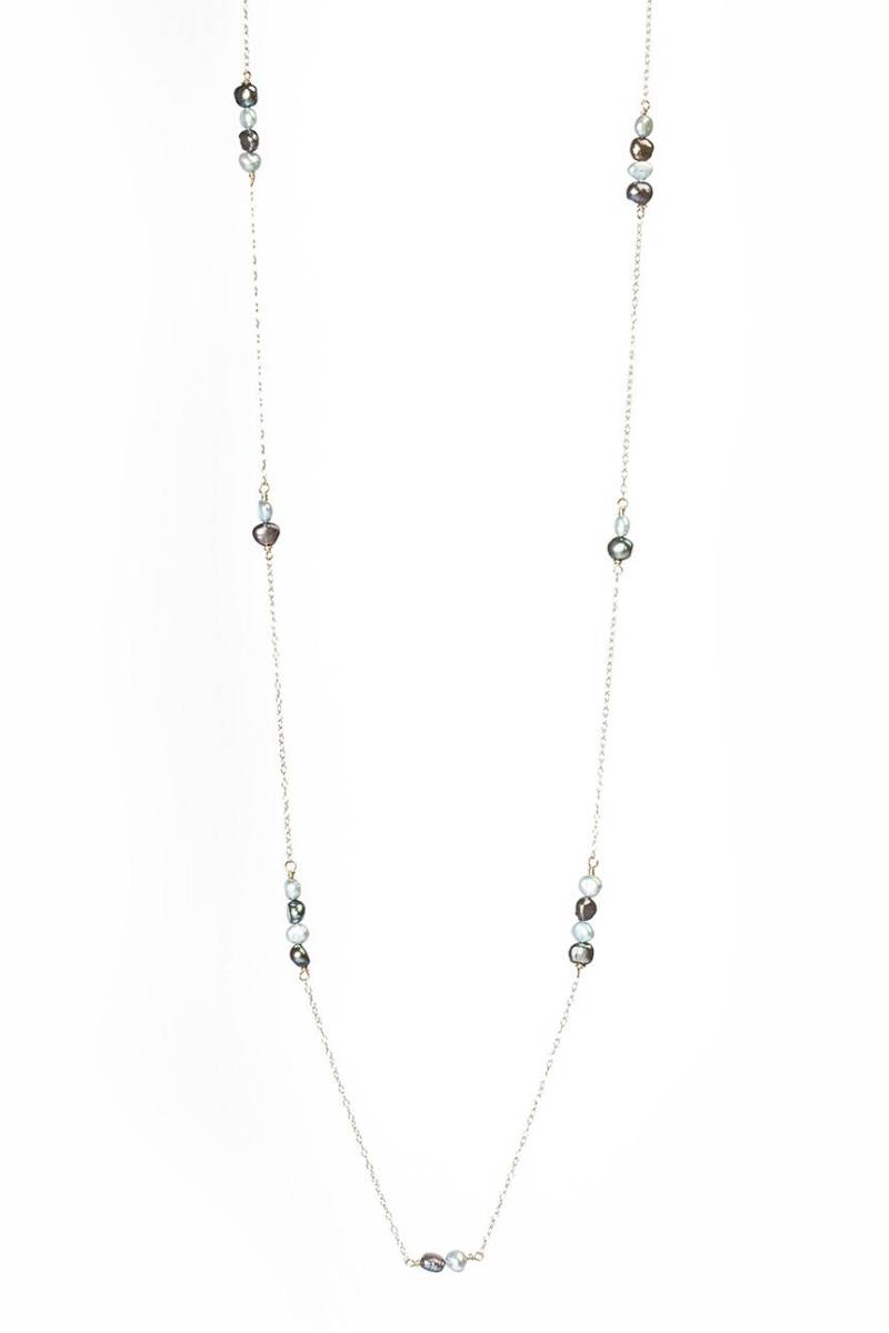 Blaue Perlen Draht Gewickelt Lange Halskette von ASHDesignStudio