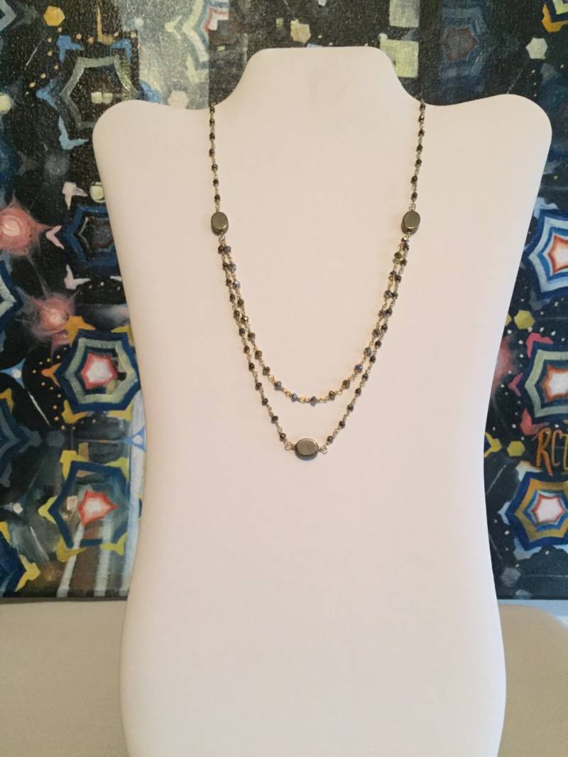 Doppelte Pyrit Strand Wth Akzente von ASHDesignStudio