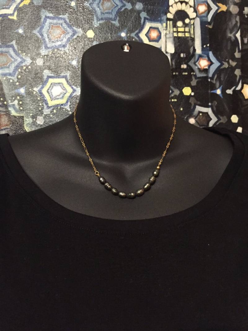 Dunkle Lila Süßwasser Perle Halskette von ASHDesignStudio