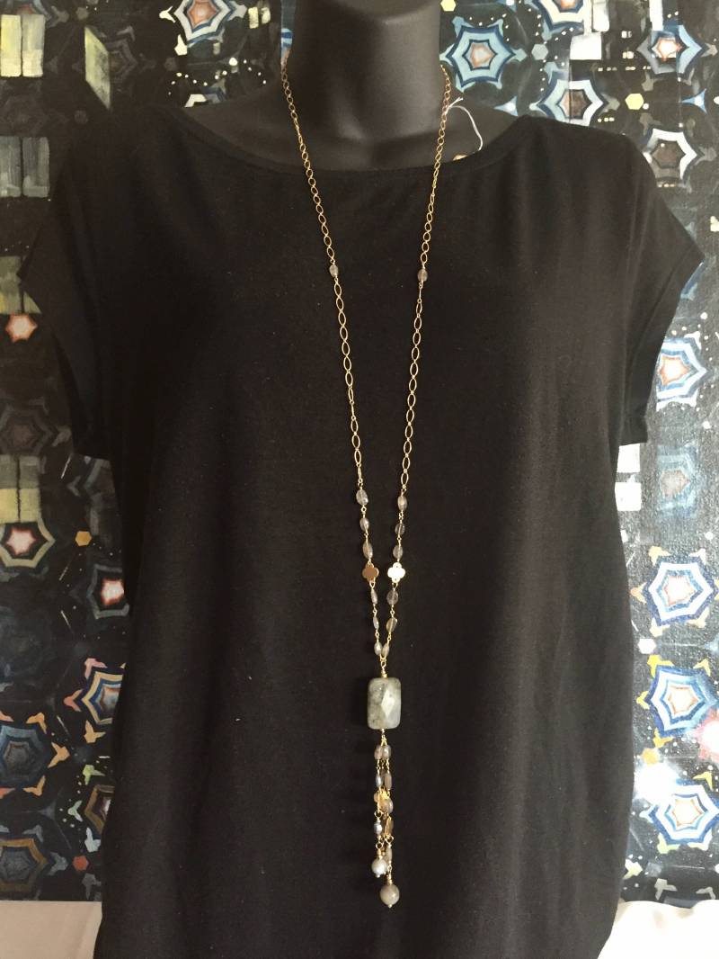 Lange Labradorit Gold Mit Quaste von ASHDesignStudio