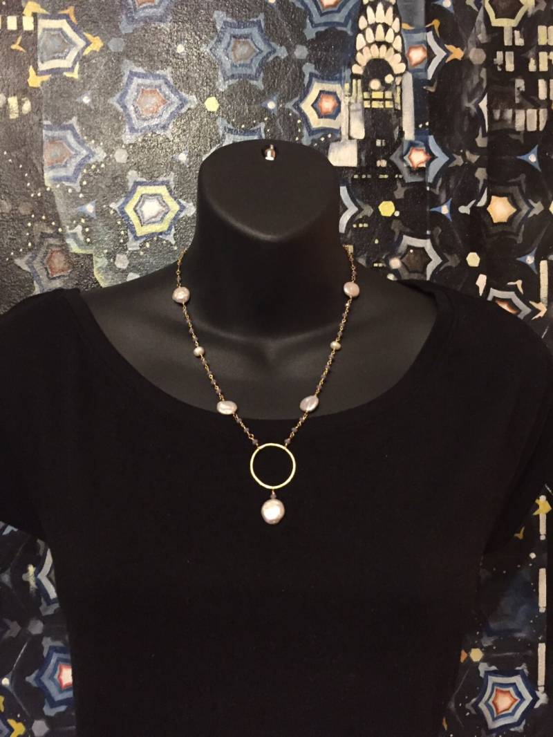 Lavendel Opal Quarz Und Weissen Perlen von ASHDesignStudio