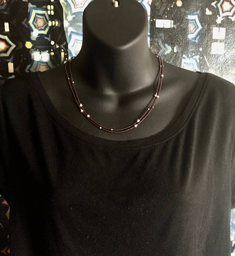 Lila, Perlen Und Pyrit von ASHDesignStudio