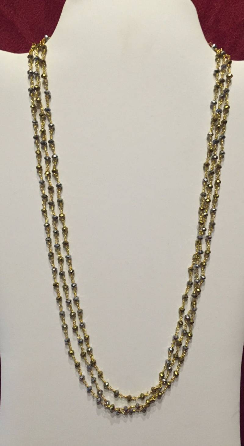 Silber Pyrit Mit Gold Draht Gewickelt Dreifach Strand von ASHDesignStudio