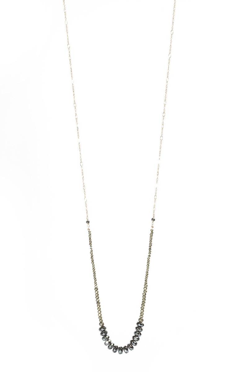 Silvery Graduierte Pyrit Perlen Auf Goldkette von ASHDesignStudio