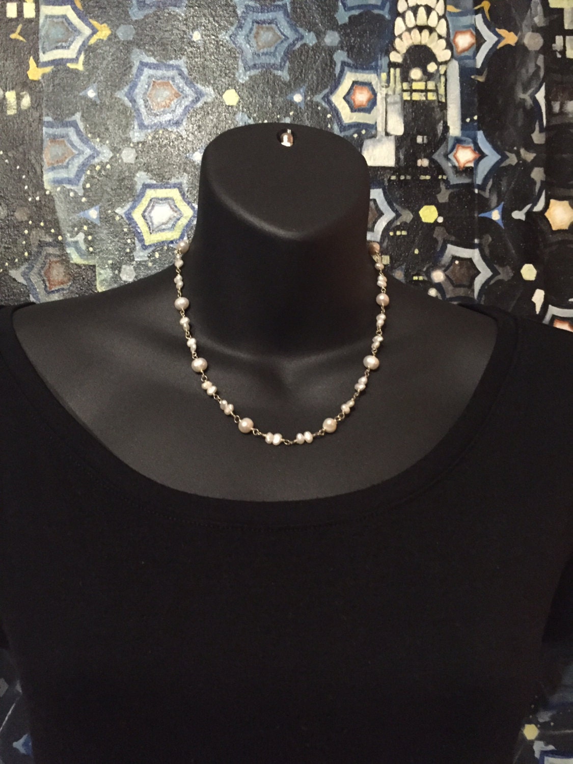 Weiße Perlen Mit Sterling Silber Weiße Perlen Mit Sterling Silber von ASHDesignStudio
