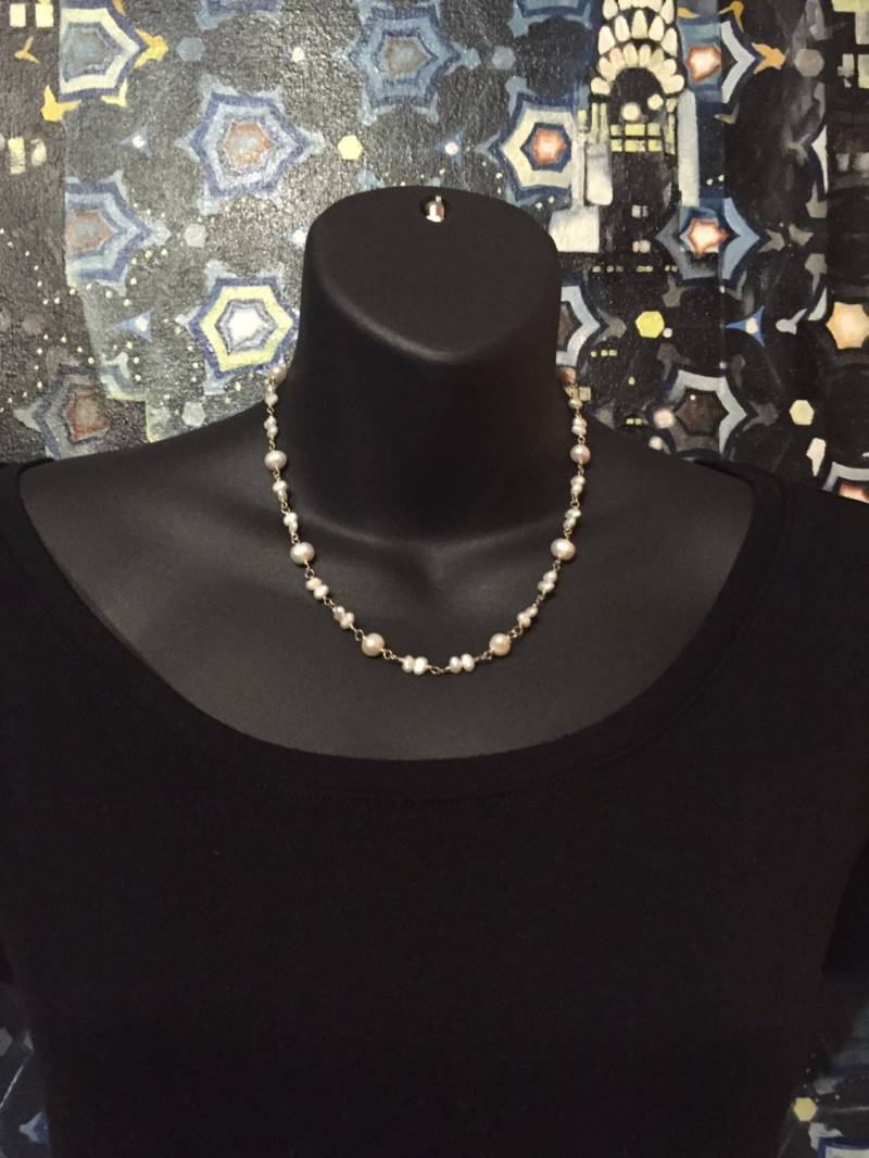 Weiße Perlen Mit Sterling Silber von ASHDesignStudio