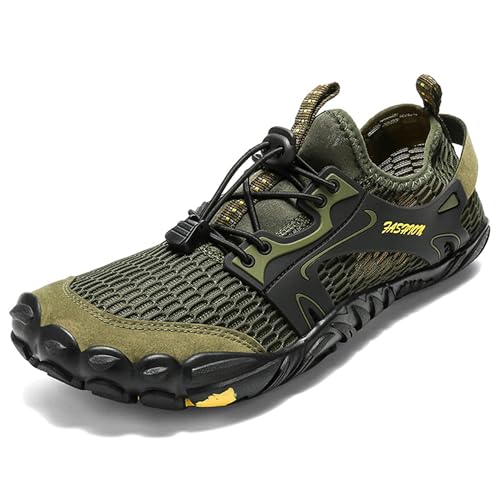 ASHION Barfußschuhe Herren Damen Aquaschuhe Fitnessschuhe Strandschuhe Schwimmschuhe Wasserschuhe,Grün Schwarz 37 EU von ASHION