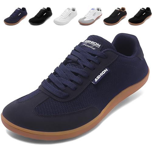ASHION Breite Barfuss Schuhe Damen Herren Barfußschuhe Minimalistische Traillaufschuhe Running Walking Schuhe,A Blau,41 EU von ASHION