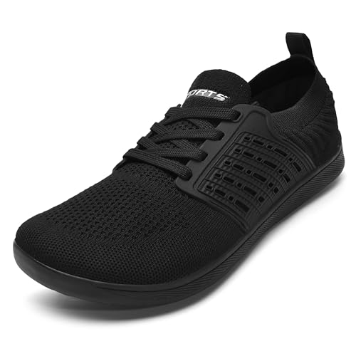 ASHION Barfußschuhe für Damen Herren mit Breite Zehenbox Minimalistische Barfuss Schuhe,E Schwarz 42 EU von ASHION