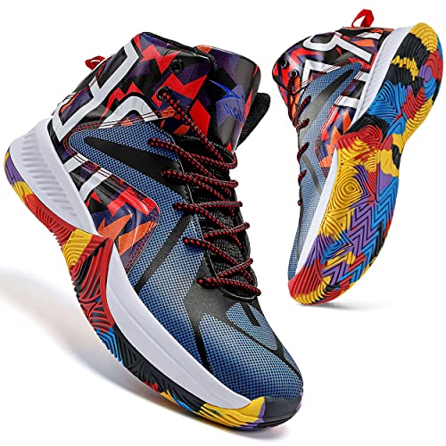 ASHION Basketball Schuhe Herren Sneakers Anti-Skid Atmungsaktiv Outdoor Sportschuhe(A Mehrfarbig,42EU) von ASHION
