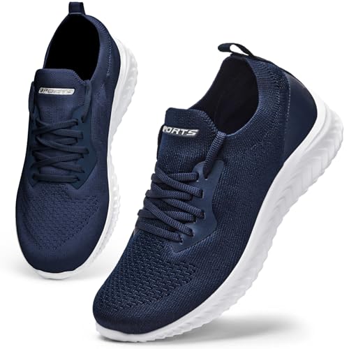 ASHION Damen Sneaker Memory Foam Walkingschuhe Turnschuhe Fitness Gym Sportschuhe Bequeme Schlupfschuhe,C Blau,39 EU von ASHION