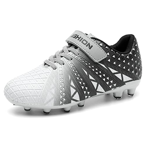 ASHION Fußballschuh Kinder Footballschuhe Outdoor Athletic Soccer Schuhe,B Silber,31 EU von ASHION