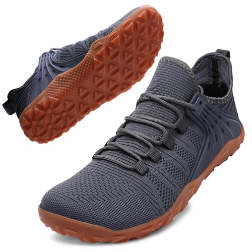 ASHION Herren Barfußschuhe Breite Barfussschuhe Traillaufschuhe Herren Outdoor Sport Walkingschuhe Sneaker, 06-Blau, 42 EU von ASHION