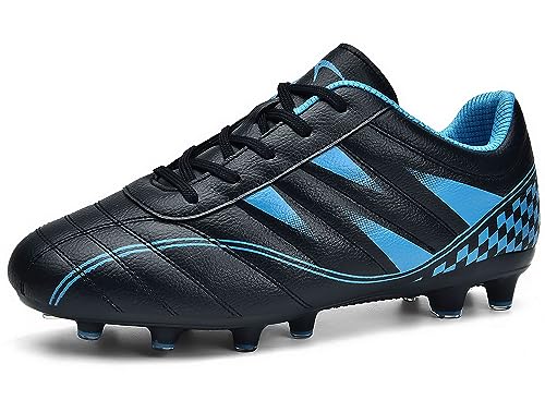 ASHION Fußballschuh Kinder Fussballschuhe Footballschuhe Outdoor Athletic Soccer Schuhe Z01,C Schwarz Blau,39 EU von ASHION