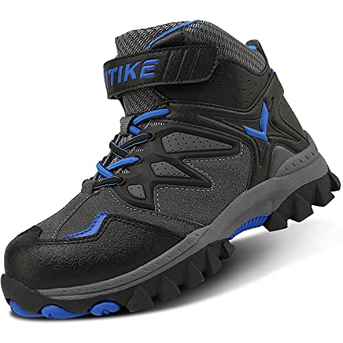 ASHION Winterschuhe Kinder Mid Schneestiefel Gefütterte Warm Winterstiefel Trekking Baumwollschuhe,C Blau, 33 EU von ASHION