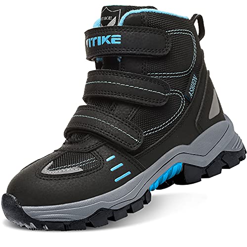 ASHION Jungen Winterschuhe Kinder Mid Schneestiefel Gefütterte Winterstiefel Wanderschuhe Trekking Baumwollschuhe Warm Wanderstiefel von ASHION