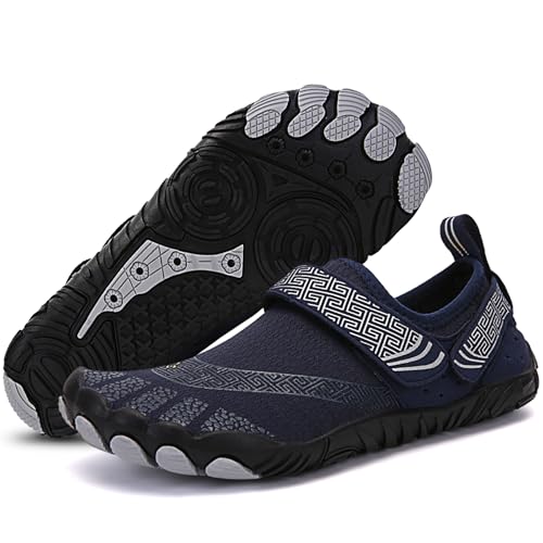 ASHION Kinder Barfußschuhe Kinder Zehenschuhe Barfussschuhe Aquaschuhe Fitnessschuhe Strandschuhe Schwimmschuhe Wasserschuhe,Dark Blau 37 EU von ASHION