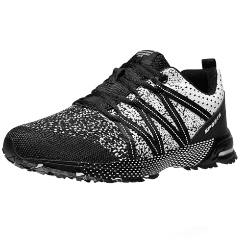 ASHION Sneaker Herren Sportschuhe Laufschuhe Turnschuhe Leichtgewichts Atmungsaktiv Freizeit Straßenlaufschuhe, Schwarz,45 EU von ASHION