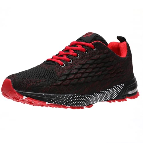 ASHION Turnschuhe Herren Sneaker Laufschuhe Sportschuhe Atmungsaktiv Sneaker Leichte Straßenlaufschuhe,C Rot,41 EU von ASHION