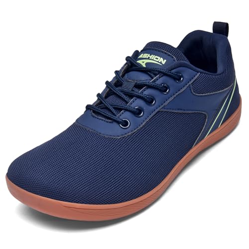 ASHION Unisex Barfußschuhe Damen Herren Barfussschuhe Breite Schuhe Walkingschuhe Traillaufschuhe Straßenlaufschuhe,A Dark Blau36 EU von ASHION