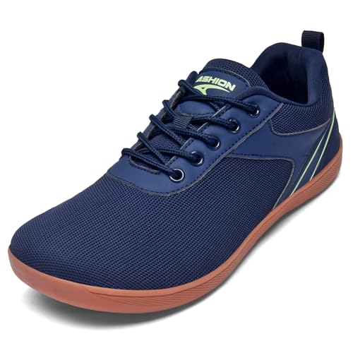 ASHION Unisex Barfußschuhe Damen Herren Barfussschuhe Breite Schuhe Walkingschuhe Traillaufschuhe Straßenlaufschuhe,Blau 37 EU von ASHION