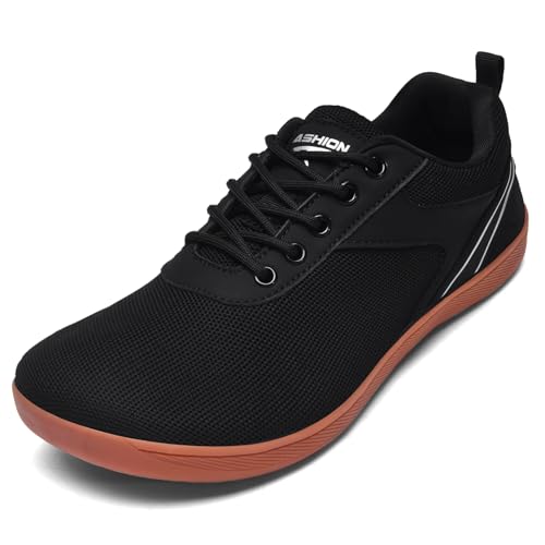 ASHION Unisex Barfußschuhe Damen Herren Barfussschuhe Breite Schuhe Walkingschuhe Traillaufschuhe Straßenlaufschuhe,A Schwarz Braun39 EU von ASHION