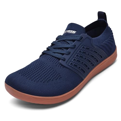 ASHION Unisex Barfußschuhe Damen Traillaufschuhe Herren Barfussschuhe Breite Schuhe WalkingschuheStraßenlaufschuhe,Blau Braun39 EU von ASHION