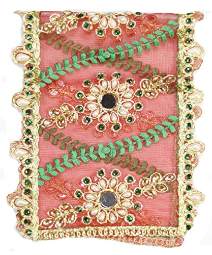 ASHIRWAD Navratri Puja Red Chunni Chunari Chunry Chunar Dupatta Durga Ma Mata Vaishno Devi Mata ji Maatarani Idol oder Rahmen, Chunni-12, Small von ASHIRWAD