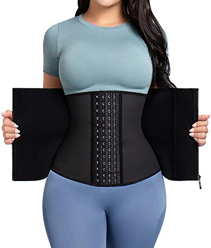 ASHLONE Taillentrainer für Frauen aus Latex mit Reißverschluss, Korsett Sport Cincher Sanduhr Body Shaper - - XXX-Large von ASHLONE