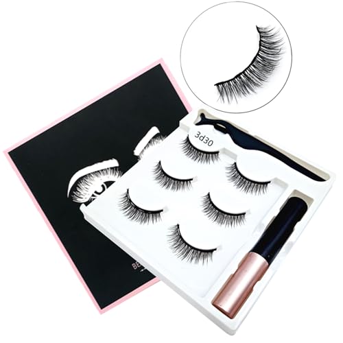 3 Paar Magnetische Wimpern Natürliches Aussehen Magnetische Wimpern Weiche Magnete Falsche Wimpern Eyeliner Wiederverwendbare 3D Fälschungswimpern Magnetische Wimpern Natürlich Aussehende von ASHLUYAK