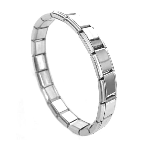 ASHLUYAK 7/9 mm italienisches Starter-Charm-Armband mit 18 Gliedern für Damen, Punk-Stil, Edelstahl, modulare Glieder ASHLUYAK 7/9 mm italienisches Starter-Charm-Armband mit 18 Gliedern für Damen, Punk-Stil, Edelstahl, modulare Glieder von ASHLUYAK
