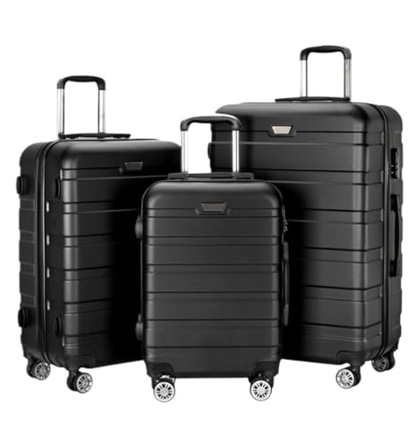 ASHSDI Koffer Reisekoffer Trolley 3-teiliges Gepäckset, 20/24/28 Zoll Hartschalen-Kofferset, Koffer Für Damen, Herren, Familie Boardcase Handgepäck (Color : E, Size : 3-Piece Set) von ASHSDI