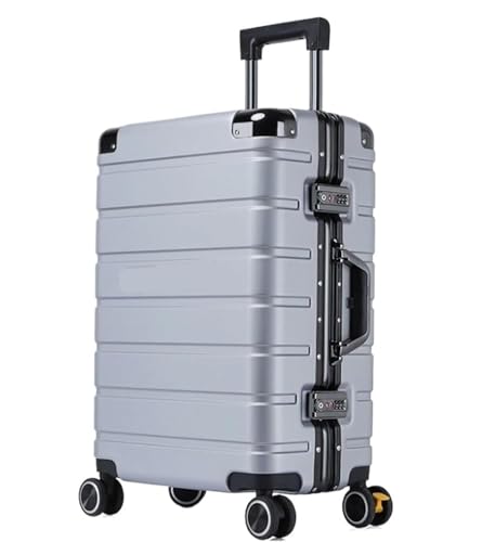 ASHSDI Koffer Reisekoffer Trolley Hartschalenkoffer, Karierter Gepäckkoffer Mit Spinnerrädern Für Damen Und Herren Boardcase Handgepäck (Color : B, Size : 20") von ASHSDI