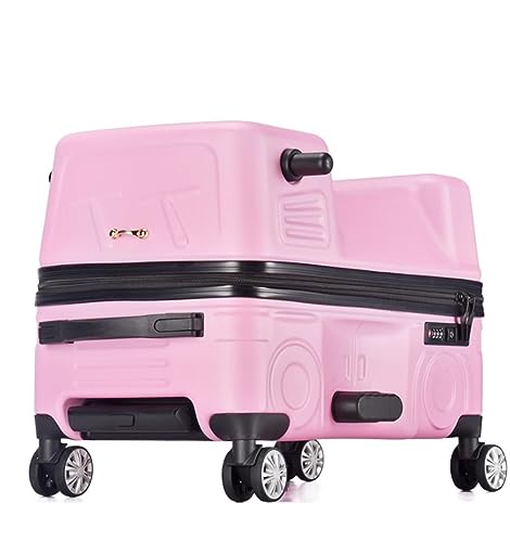 ASHSDI Koffer Reisekoffer Trolley Kreative Reitkoffer Tragbares Gepäck Jungen Und Mädchen Reisen Harter Koffer Boardcase Handgepäck (Color : Rosa, Size : 20inch) von ASHSDI