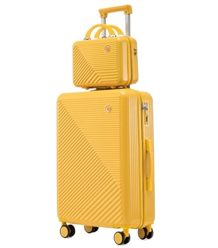 Koffer Reisekoffer Trolley 24-Zoll-Koffer Mit Reisetasche, Leichter ABS-Koffer Mit Universalrädern Für Damen Und Herren Boardcase Handgepäck (Color : A, Size : 24in) von ASHSDI