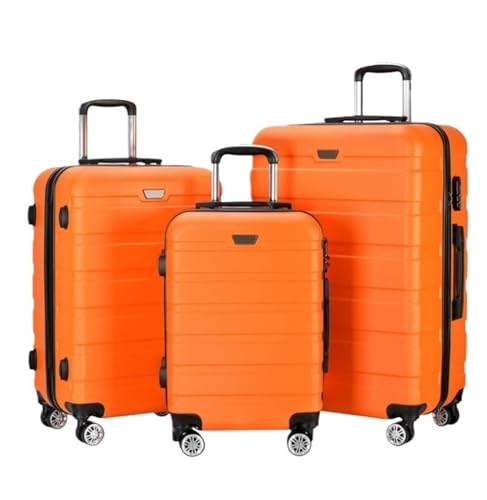 Koffer Reisekoffer Trolley 3-teiliges Gepäckset, 20/24/28 Zoll Hartschalen-Kofferset, Koffer Für Damen, Herren, Familie Boardcase Handgepäck (Color : A, Size : 3-Piece Set) von ASHSDI