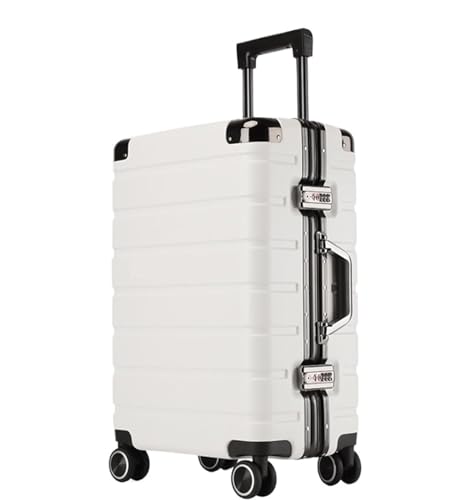 Koffer Reisekoffer Trolley Hartschalenkoffer, Karierter Gepäckkoffer Mit Spinnerrädern Für Damen Und Herren Boardcase Handgepäck (Color : A, Size : 22") von ASHSDI