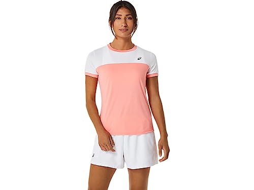 ASICS 2042A262-701 Women Court SS TOP T-Shirt Women's Guava/Brilliant Weiß L von ASICS