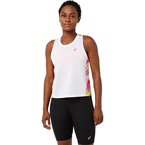 ASICS Damen Color Injection Tank-Top Laufbekleidung Tank-Top Weiß - Pink L von ASICS