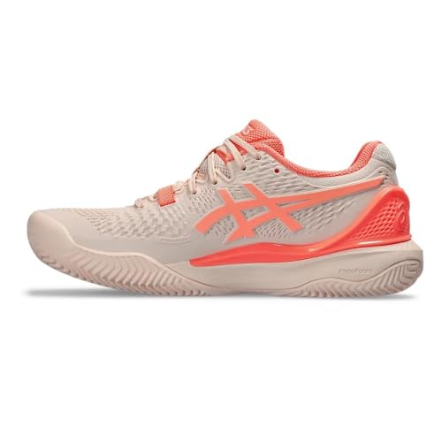 ASICS Damen Gel-Resolution 9 Clay Sneaker, Pearl Pink/Sun Coral, 39 EU von ASICS