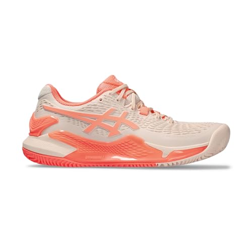 ASICS Damen Gel-Resolution 9 Clay Sneaker, Pearl Pink/Sun Coral, 39.5 EU von ASICS