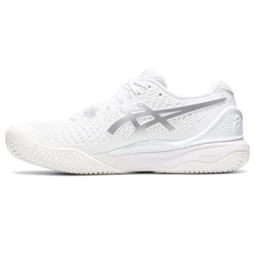 ASICS Damen Gel-Resolution 9 Clay Sneaker, White/Pure Silver, 35.5 EU von ASICS