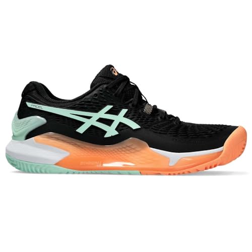 ASICS Damen Gel-Resolution 9 Padel Sneaker, Black/Mint Tint, 40 EU von ASICS