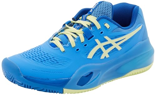 ASICS Damen Gel-Resolution X Clay Sneaker, Blaue KÜSTE/Huddle GELB, 44.5 EU von ASICS