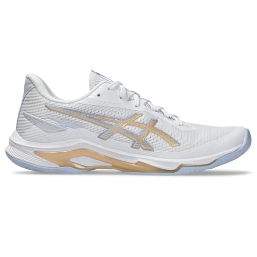 ASICS Damen Netburner Ballistic Ff 4 Sneaker, Weiß/Champagner, 38 EU ASICS Damen Netburner Ballistic Ff 4 Sneaker, Weiß/Champagner, 38 EU von ASICS